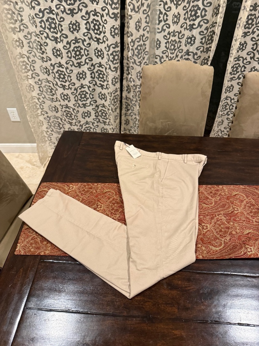 Peter Millar Men's Size 35 Khaki Pilot Twill Flat Front Pant MSRP $175